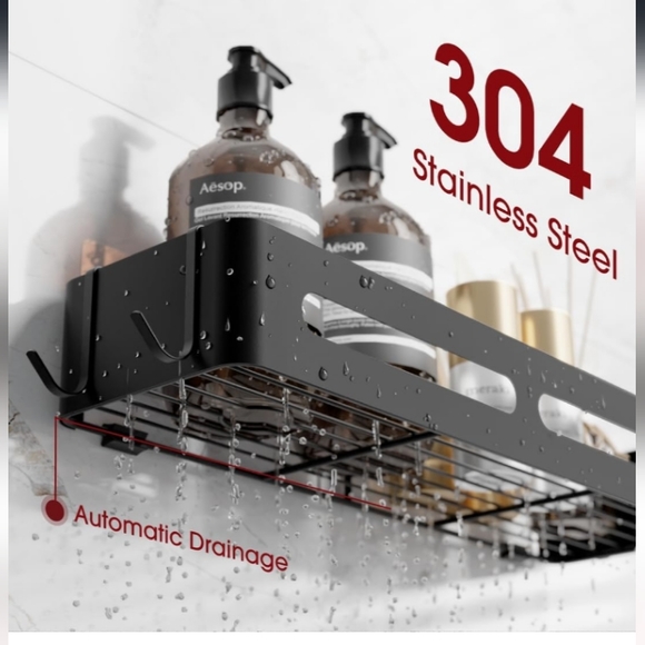 Shower Caddy - XLarge Adhesive Shower Organizer, Rustproof Shower Shelves - Picture 2 of 9